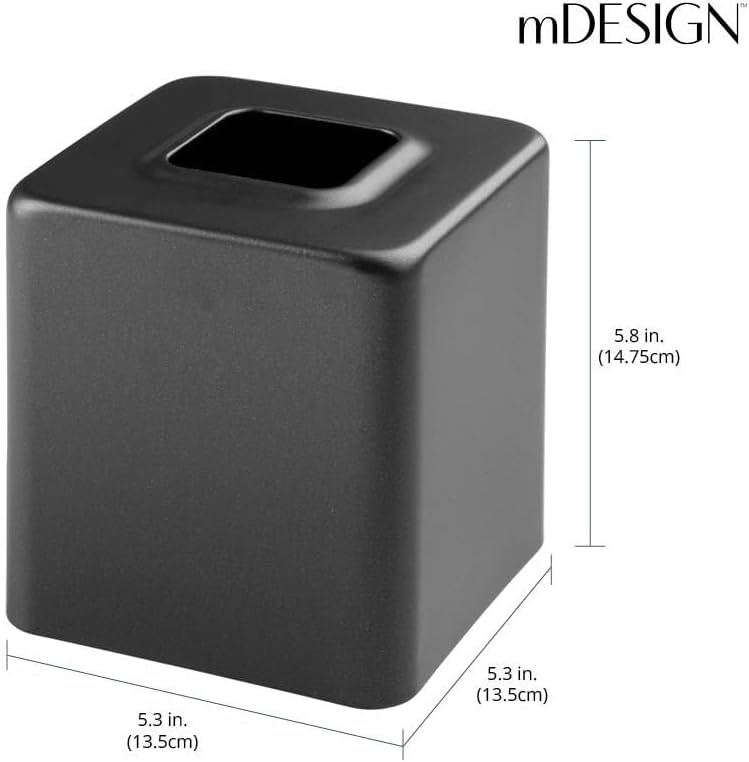 m-design Tissue Box — Decorative Tissue Box Holder for Bedrooms, Bathrooms and More — Square Tissue Box Cover for Facial and Cosmetic Tissues — Black - Image 4